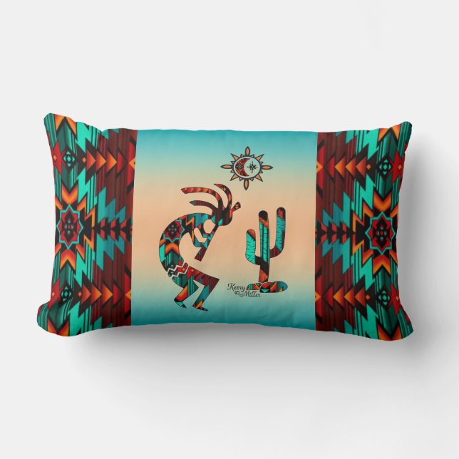 Southwest Kokopelli Throw Pillow (Front)