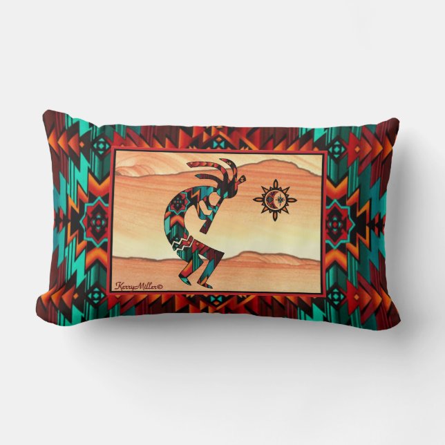 Southwest Kokopelli Throw Pillow (Front)