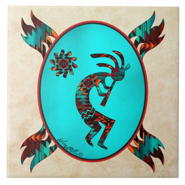 Southwest Kokopelli Tile (Front)