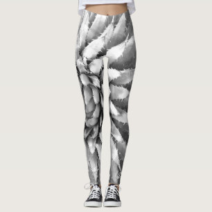 Southwest Leggings, Agave Black and White w/Name Leggings