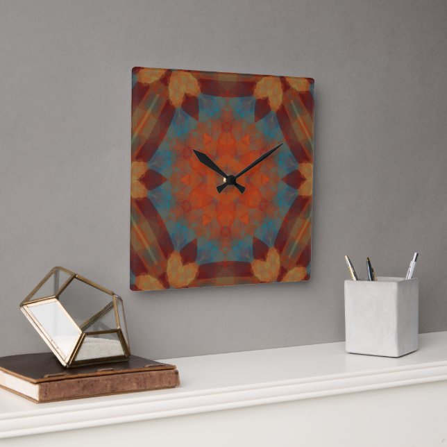 Southwest Mandala 3  Square Wall Clock (Office)