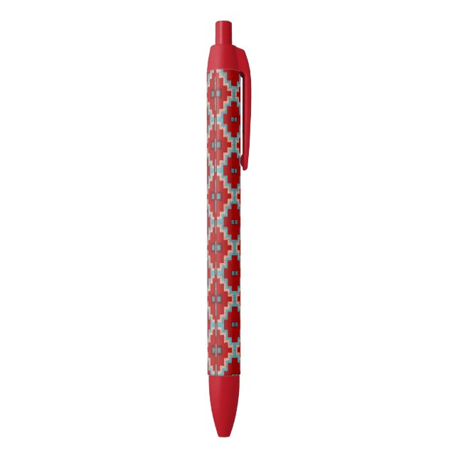 Southwest Mesas Red and Turquoise Black Ink Pen (Bottom (Vertical))