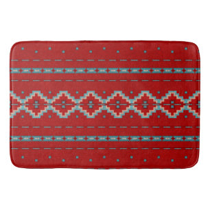 Southwest Mesas Red & Turquoise Large Bath Mat