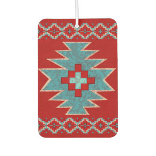 Southwest Mesas Turquoise and Red Design Car Air Freshener