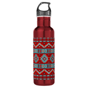 Southwest Mesas Turquoise & Red 710 Ml Water Bottle