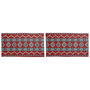 Southwest Mesas Turquoise & Red Pillowcase