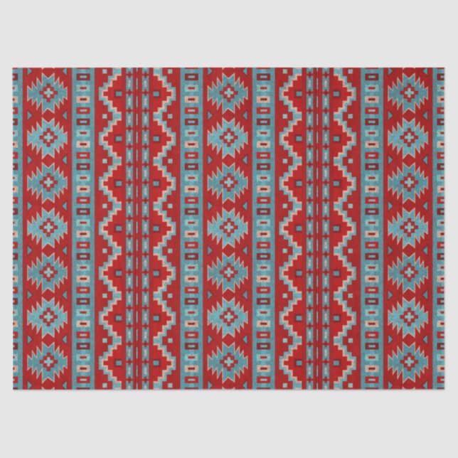Southwest Mesas Turquoise & Red Tissue Paper (Front)