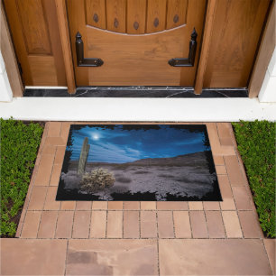 Southwest Moon Night Landscape Arizona Doormat