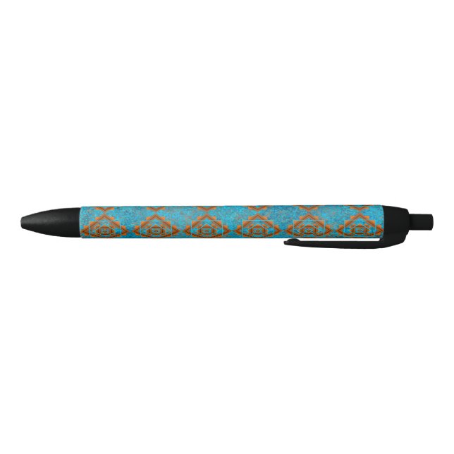 Southwest Mountain Peaks Geometric Pattern Black Ink Pen (Bottom)