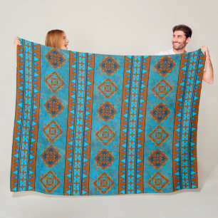 Southwest Mountain Peaks Geometric Print Fleece Blanket