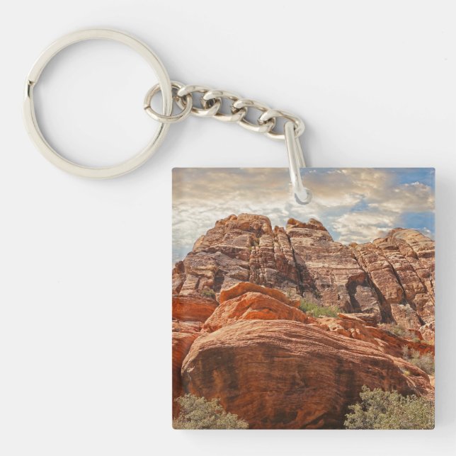 Southwest Mountain Scene Acrylic Keychain (Front)