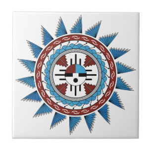 Southwest Native American Art Mandala Tile