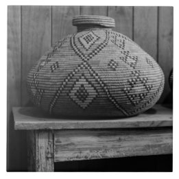 Southwest Native American Baskets Grey Tile