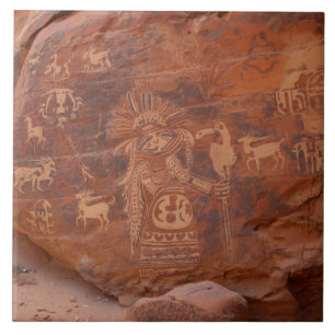 Southwest Native American Petroglyh  Tile