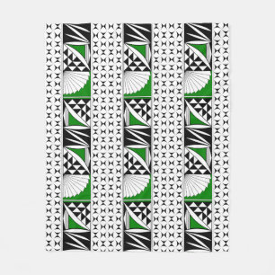 Southwest Native Sunrise in Green Fleece Blanket