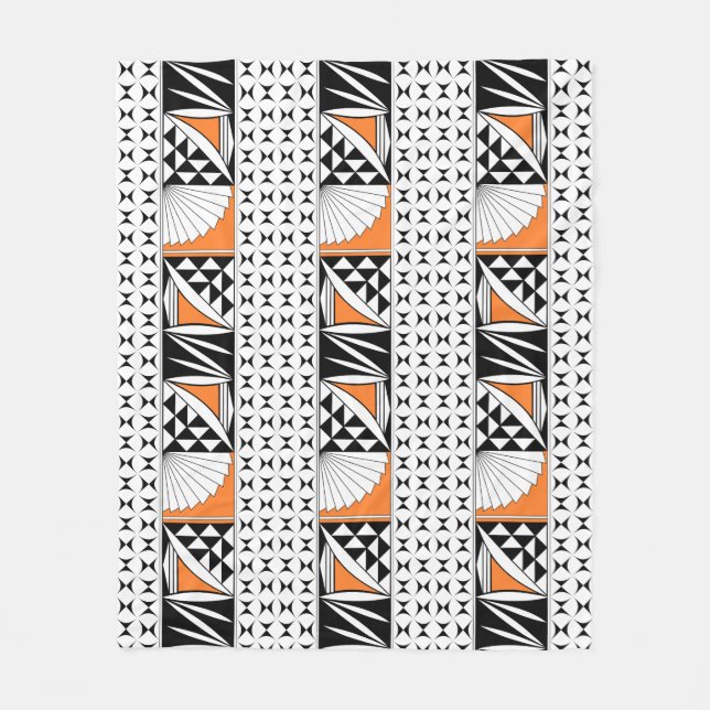 Southwest Native Sunrise in Orange Fleece Blanket (Front)