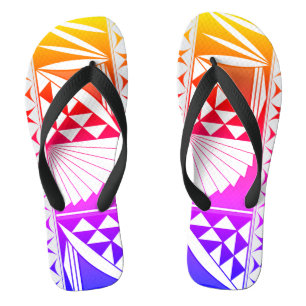 Southwest Native Sunrise in Rainbow Flip Flops