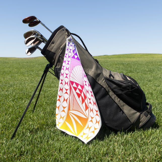 Southwest Native Sunrise in Rainbow Golf Towel (Green)