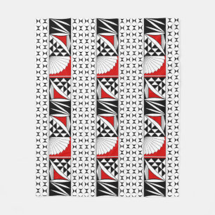 Southwest Native Sunrise in Red Fleece Blanket