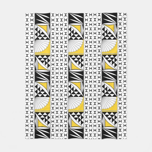 Southwest Native Sunrise in Yellow Fleece Blanket (Front)