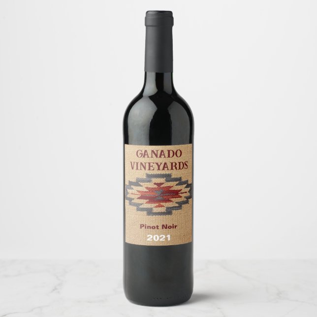 Southwest Navajo Design, Set of 6 Wine Labels (Front)