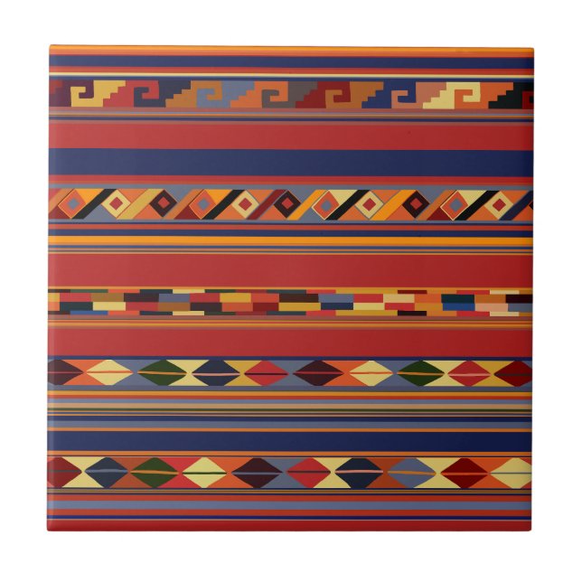 Southwest Oaxaca Tribal Folk Art Tile  (Front)