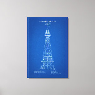 Southwest Pass Lighthouse - Louisiana – AD Canvas Print