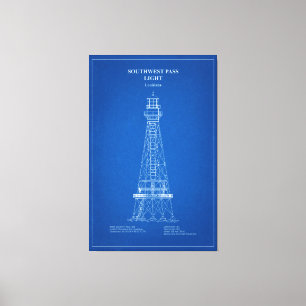 Southwest Pass Lighthouse - Louisiana – AD Canvas Print