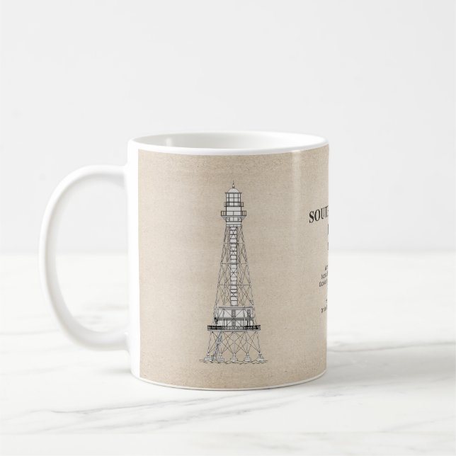 Southwest Pass Lighthouse - Louisiana - SBD Coffee Mug (Left)