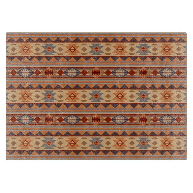 Southwest Pattern Design Tan Cutting Board (Front)