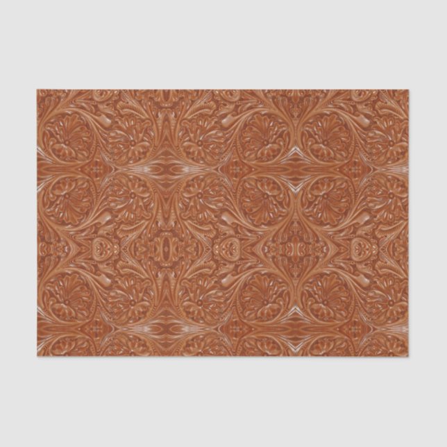 southwest pattern western country tooled leather tissue paper (Front)