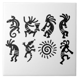 Southwest Petroglyh Kokopelli Pattern Kitchen Tile