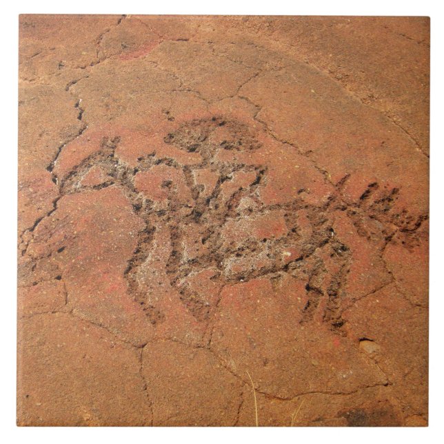 Southwest Petroglyph Ceramic Tile (Front)