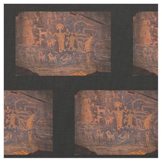 Southwest Petroglyph Cotton Fabric (Close Up)