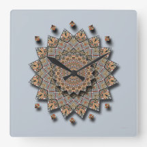 Southwest Pottery Art Mandala Wall Clock
