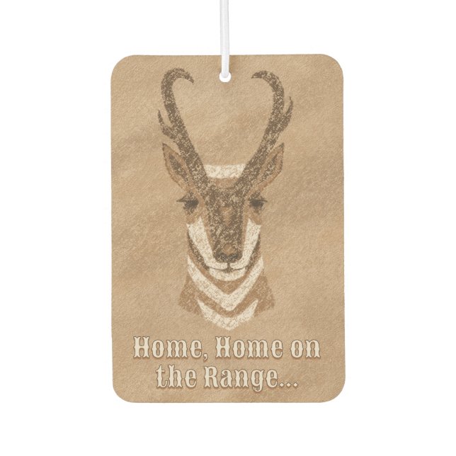 Southwest Pronghorn Antelope Head Personalised Car Air Freshener (Front)