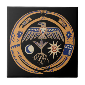 Southwest Rain Dance Spirits Tile