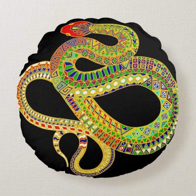 Southwest Rattler Round Cushion (Front)