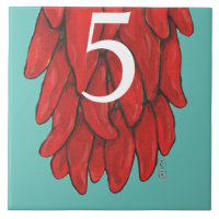 Southwest Red Chile Chilli Ristra Turquoise House