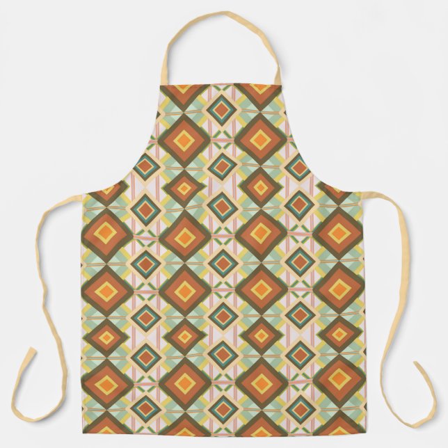 Southwest Retro Pop Art Diamonds Pattern  Apron (Front)