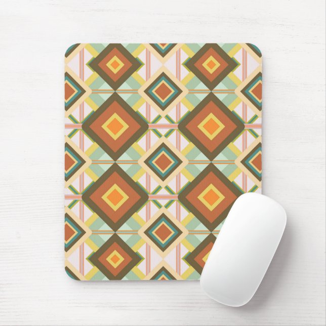 Southwest Retro Pop Art Diamonds Pattern Mouse Mat (With Mouse)