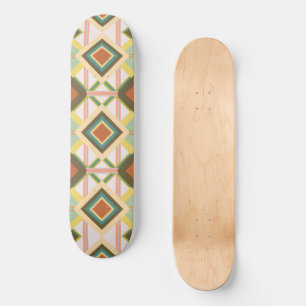 Southwest Retro Pop Art Diamonds Pattern  Skateboard