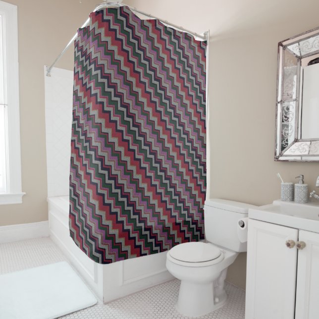 Southwest Retro Shower Curtain (In Situ)