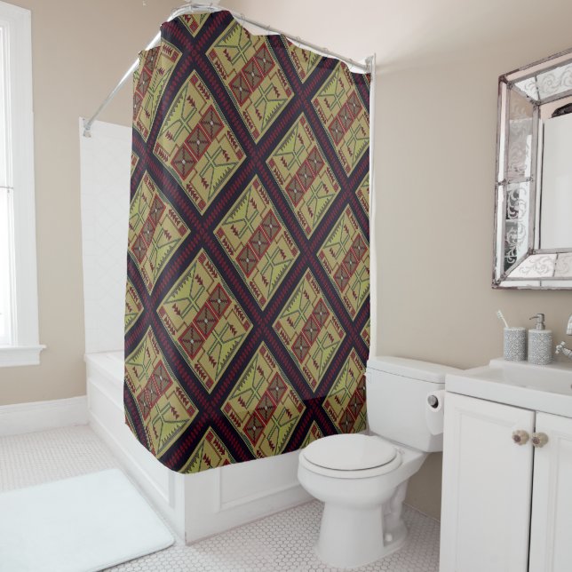 Southwest Retro Shower Curtain (In Situ)