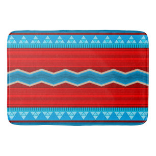 Southwest River Canyon Geometric Red Turquoise Bath Mat