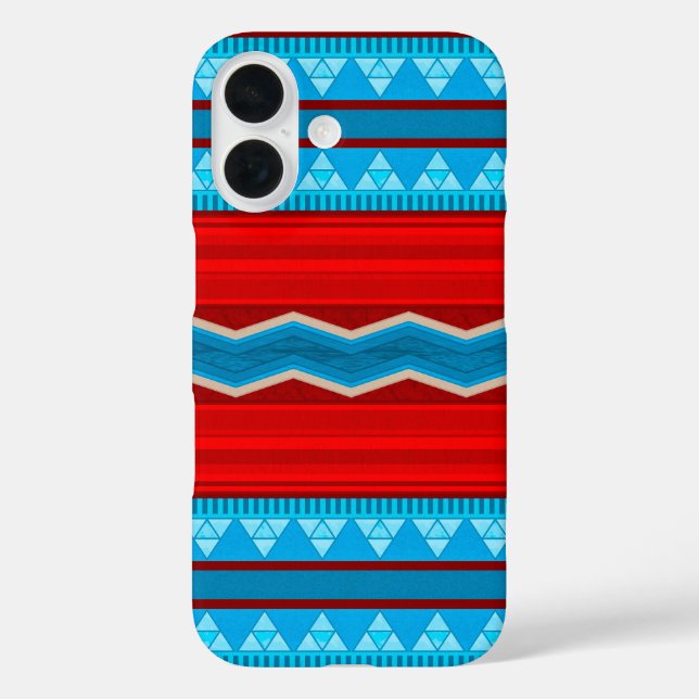 Southwest River Canyon Geometric Red Turquoise Case-Mate iPhone Case (Back)