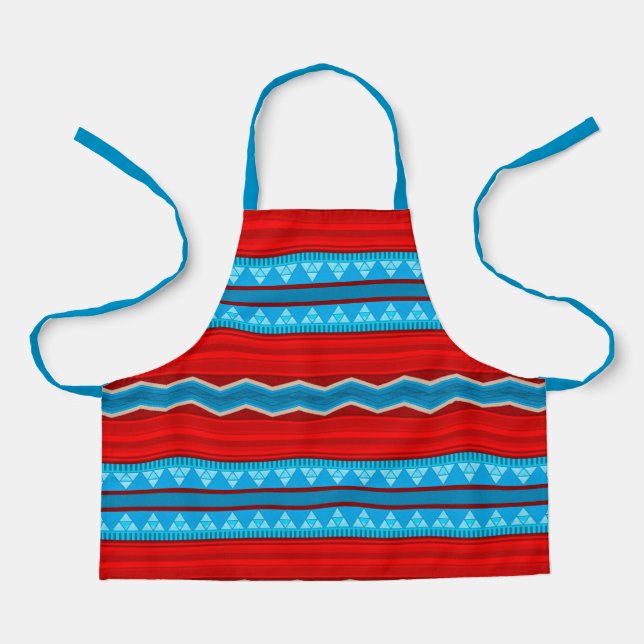 Southwest River Canyon Geometric Red Turquoise Sm Apron (Front)