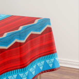 Southwest River Canyon Geometric Red Turquoise Sm Tablecloth