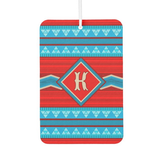 Southwest River Canyon Personalised Red Turquoise Car Air Freshener (Front)