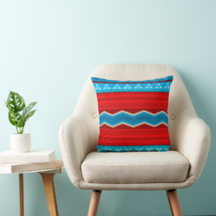 Southwest River Canyon Red and Turquoise 16in Cushion